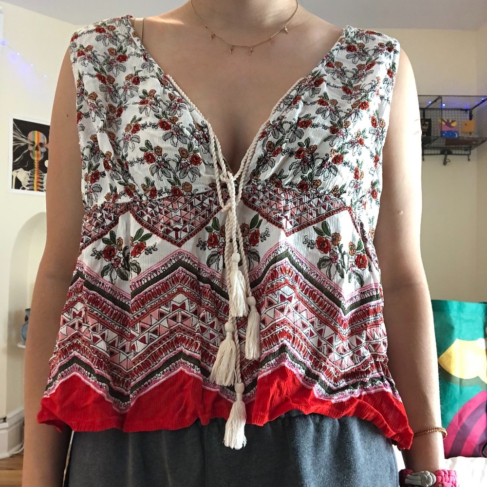 Patrons of Peace floral tank top